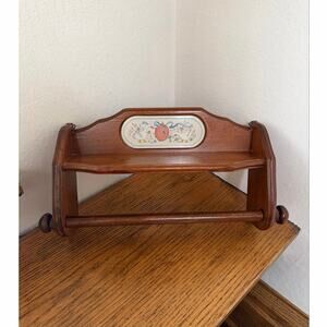 Rare Vintage Marmalade Geese Goose Wooden Paper Towel Holder Shelf